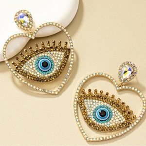 🧿 Evil eye Diamond Earings🧿🍀